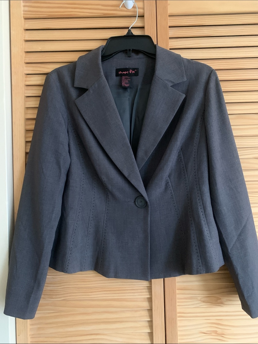 Shape FX Women's Charcoal Gray Single-Button Blazer